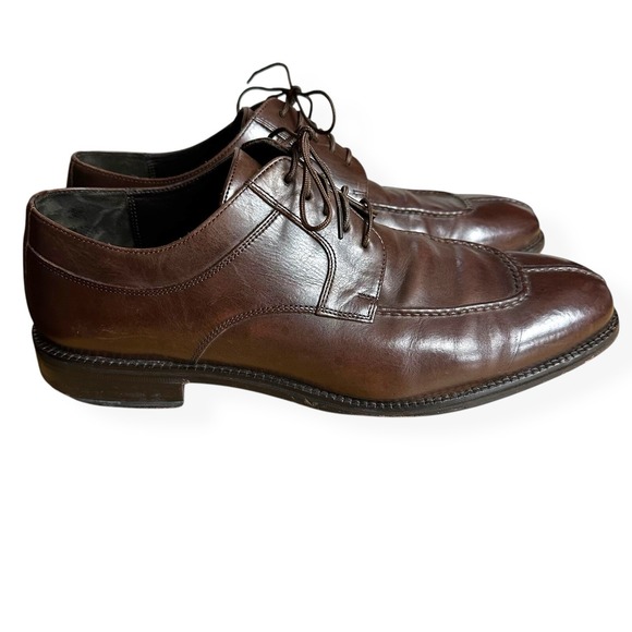 VINTAGE Men's Cole Haan Split Toe Oxford Shoes Dark Brown Leather Size 11 C01595 - Picture 1 of 13